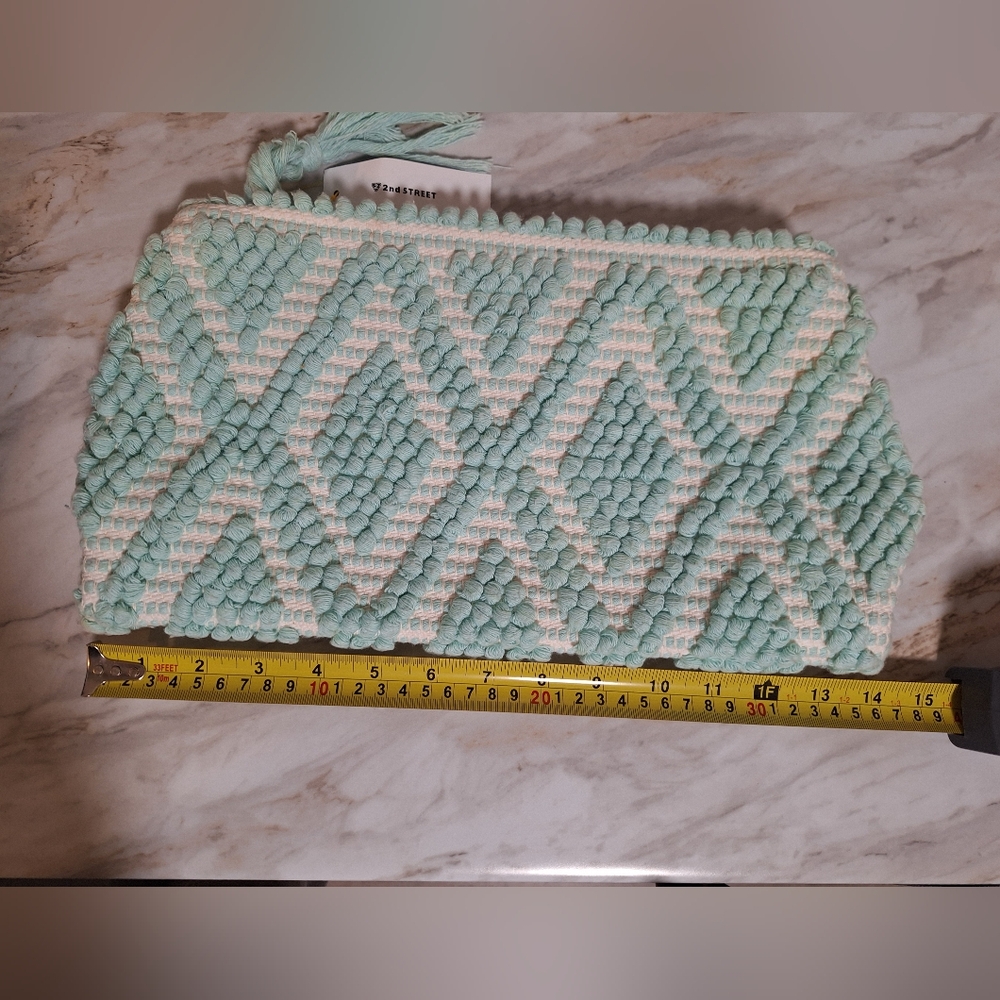 Antonello Tedde Piatta Rombi Mint Green Clutch – Handmade in Italy - Picture 5 of 10